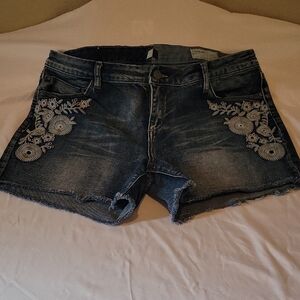 Embroidered Denim Women's Shorts